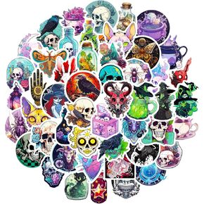 50PCS Skull Stickers, Waterproof Vinyl Apothecary Decal for Water Bottle Laptop Skateboard Luggage Bicycle Graffiti Witchy Stickers for Teens Adults in Kuwait