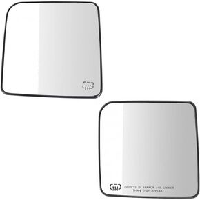 TRQ Heated Mirror Glass w Backing Plate LH RH Kit Pair for Jeep Wrangler