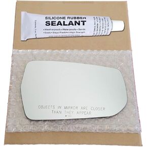 Mirror Glass Replacement + Silicone Adhesive for 2016-2023 Chevrolet Malibu Passenger Side (2017 2018 2019 2020 2021 2022 16 17 18 19 20 21 22 23)