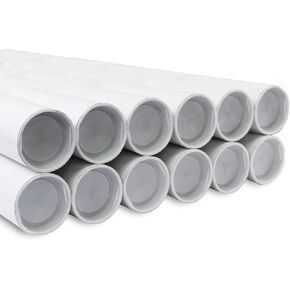 MagicWater Supply Mailing Tube - 1.5 in x 24 in - White - 12 Pack - for Shipping and Storage of Posters, Arts, Crafts, and Documents