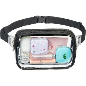 Clearworld Clear Fanny Pack Stadium Approved, Fashion Mini Belt Bag for Women Men,Lightweight Clear Waist Pack with Adjustable Strap for Work,Travel & Sporting Event