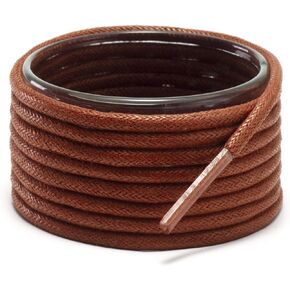[2 Pair Pack Waxed Round Dress Shoelaces for Boots and Oxfords