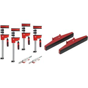 BESSEY KREK2440 K Body REVO Clamp Kit، 2 × 24 بوصة، 2 × 40 بوصة. ومجموعة واحدة من كتل KP - قوة التثبيت الاسمية 1700 رطل. الموزعة وملحقات الأعمال الخشبية - المشابك والأدوات اللازمة للخزائن