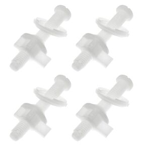 Maxmoral 4PCS Universal Toilet Seat Screw Replacement Plastic Toilet Seat Hinge Bolt with Plastic Nut Part One Piece Screw Retaining Assembly Toilet Lid Lower Locking Bolt Toilet Connector White