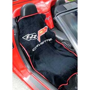 2005-2013 Corvette Black Seat Armour w/ C6 Logo