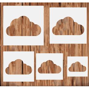 5PCS Cloud Stencil Cloud Stencil for Art and Craft Stencils for Painting, Cloud Stencil Template for Painting on Wood Drawings Woodburning Canvas DIY Decor