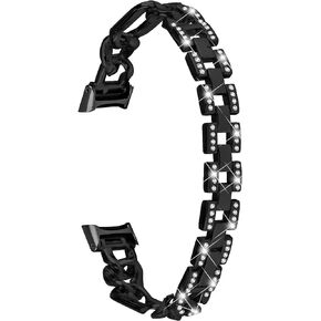 Bracelet Compatible with Fitbit Luxe Watch Band Rhinestone Diamond Metal Stylish Bling Adjustable Strap Wristband Compatible with Fitbit Luxe Band for Women