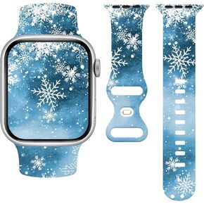 Xmas Watch Band Compatible with Apple Watch 38mm 40mm 41mm 42mm 44mm 45mm 49mm, IWatch Bands Wristbands Soft Silicone Strap Adjustable Replacement for All Series Women Men