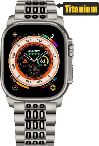 أساور تيتانيوم لساعة أبل الترا 2/1 49 ملم سوار معدني قوي للرجال مع سوار iwatch مضيء in Saudi Arabia
