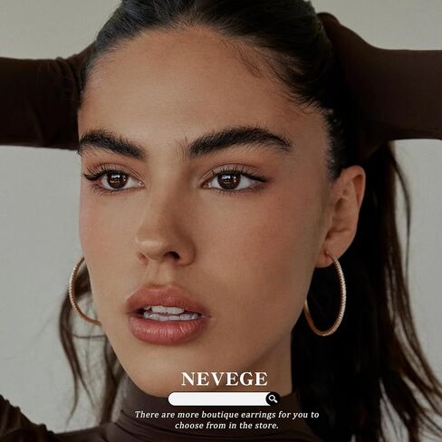 NEVEGE 3 Pairs Sterling Silver Hoops Earrings Large Silver Hoop Earrings for Women Hypoallergenic Lightweight Twisted Rhinestone Hoop Earrings Set 20/30/40/50/60/70MM in Saudi Arabia