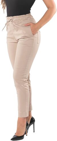 Women's Skinny Twill Pants High Waist Elastic in Saudi Arabia