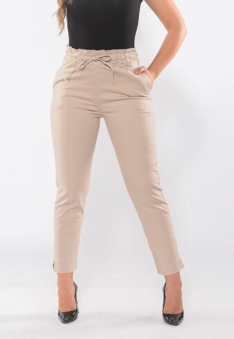 Women's Skinny Twill Pants High Waist Elastic in Saudi Arabia