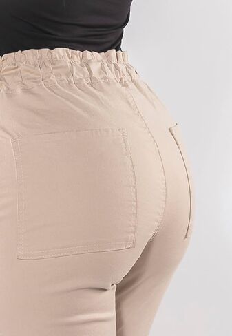Women's Skinny Twill Pants High Waist Elastic in Saudi Arabia