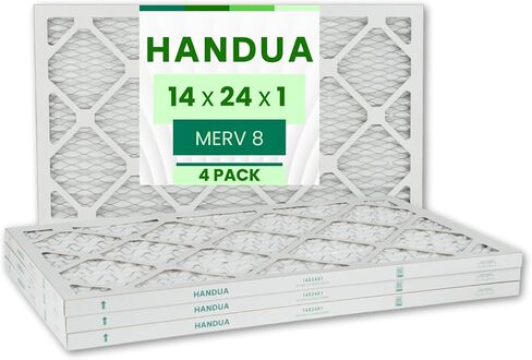 فلتر هواء Handua 18x24x1 MERV 8 للتحكم في الغبار، فلتر بديل هواء AC للفرن المطلي، 4 عبوات (الحجم الفعلي: 17.75 بوصة × 23.75 بوصة × 0.75 بوصة) in Saudi Arabia