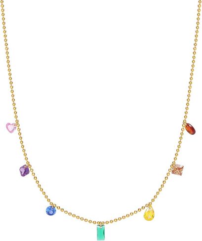 YADUDA boho Moon Star Choker Necklace for Women,18K Gold Plated Colorful Drop Dangle Station Necklace Jewelry Gift for Women Teen Girls in Kuwait