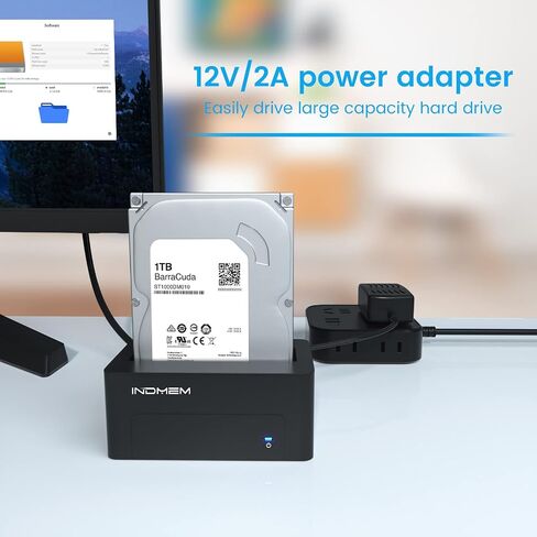 محول SAS إلى USB 3.0، محطة إرساء حاوية قارئ القرص الصلب SAS/SATA لمحرك الأقراص الصلبة SSD مقاس 2.5/3.5 بوصة مع محول طاقة 12 فولت/2 أمبير in Kuwait