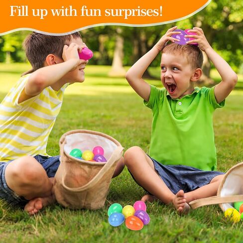 Plastic Easter Eggs Surprise Toy Eggs Colorful Bright Assortment Assorted Colors Easter Eggs Empty for Crafts Basket Stuffers Easter Party Hunt Games (50-Pack) in Kuwait