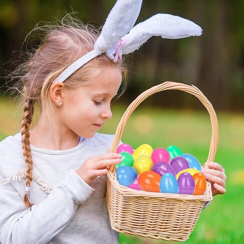 Plastic Easter Eggs Surprise Toy Eggs Colorful Bright Assortment Assorted Colors Easter Eggs Empty for Crafts Basket Stuffers Easter Party Hunt Games (50-Pack) in Kuwait