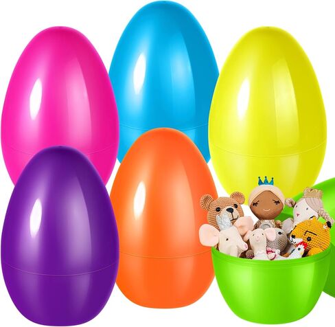 12 PCS Jumbo Easter Eggs, 10" Large Plastic Easter Eggs for Easter Egg Hunt, Empty Easter Eggs for Filling Treats, Fillable Surprise Eggs Bulk, Basket Stuffers Fillers, Easter Theme Party Favor in Saudi Arabia