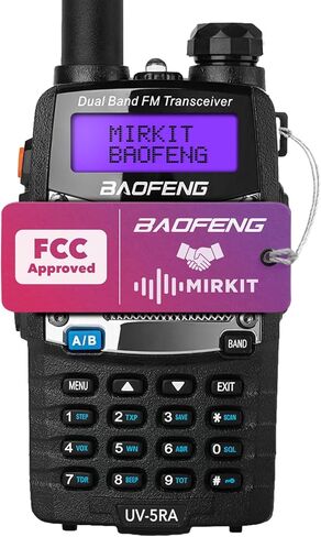 Mirkit Baofeng UV-5RA 5W Power 2024 VHF/UHF 144-148/420-450 ميجا هرتز راديو ثنائي الاتجاه مع بطارية ليثيوم أيون Baofeng 1800 مللي أمبير في الساعة وحبل Mirkit لجهاز الاتصال اللاسلكي - راديو هام ثنائي النطاق in Saudi Arabia