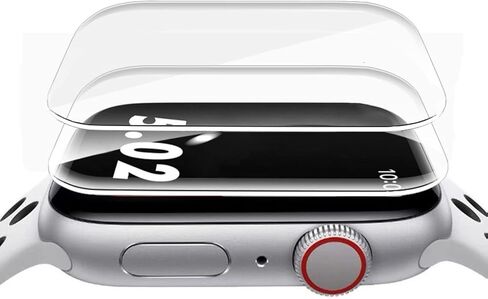 ZPIAR 2 Pack لـ Apple Watch Series 9/8/7 واقي شاشة من الزجاج المقوى مقاس 45 مم، تغطية كاملة خالية من الفقاعات ومضادة للخدش HD فيلم مقاوم للماء لسلسلة iwatch 9/8/7 (شفاف 45 مم) in Kuwait