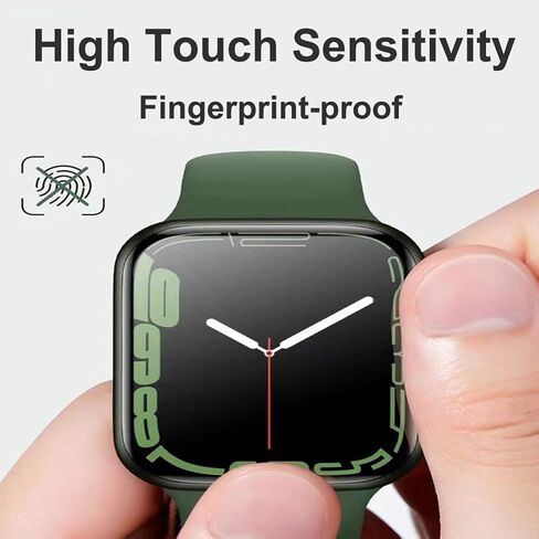 ZPIAR 2 Pack لـ Apple Watch Series 9/8/7 واقي شاشة من الزجاج المقوى مقاس 45 مم، تغطية كاملة خالية من الفقاعات ومضادة للخدش HD فيلم مقاوم للماء لسلسلة iwatch 9/8/7 (شفاف 45 مم) in Kuwait