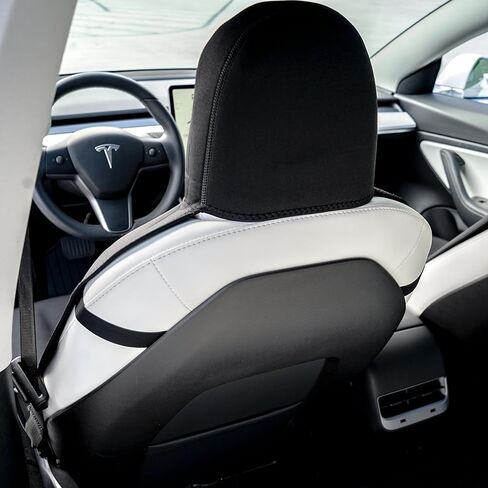 أغطية مقاعد Tesla Model 3 2023 - واقيات مقاعد أمامية من النيوبرين مقاومة للماء - أغطية مقاعد Tesla 3 تناسب 2023، 2022-2018، أسود، عبوة من قطعتين in Saudi Arabia