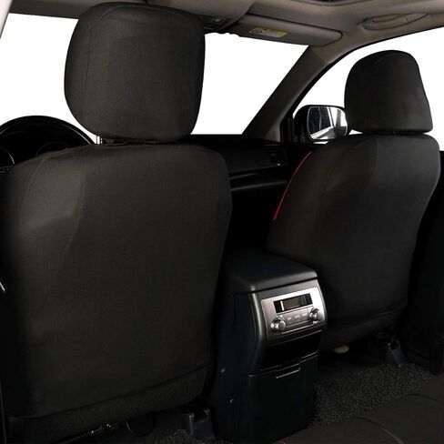 أغطية مقاعد السيارة فلاينج بانر، مجموعة كاملة من القماش الواقي، لون رياضي أسود، رمادي، أحمر، أرجواني، برتقالي، مقعد خلفي مقسم لشاحنة الدفع الرباعي (رمادي) in Kuwait