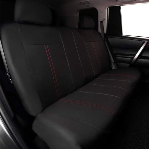 أغطية مقاعد السيارة فلاينج بانر، مجموعة كاملة من القماش الواقي، لون رياضي أسود، رمادي، أحمر، أرجواني، برتقالي، مقعد خلفي مقسم لشاحنة الدفع الرباعي (رمادي) in Kuwait