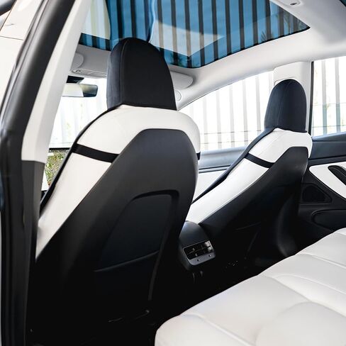 أغطية مقاعد Tesla Model 3 2023 - واقيات مقاعد أمامية من النيوبرين مقاومة للماء - أغطية مقاعد Tesla 3 تناسب 2023، 2022-2018، أسود، عبوة من قطعتين in Saudi Arabia