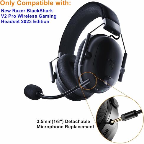 بديل الميكروفون لسماعات الألعاب اللاسلكية Razer Blackshark V2 Pro 2023 Edition، ميكروفون قابل للفصل بقطر 3.5 مم لإلغاء الضوضاء لأجهزة Xbox One وPS4 وPS5 والكمبيوتر الشخصي in Saudi Arabia