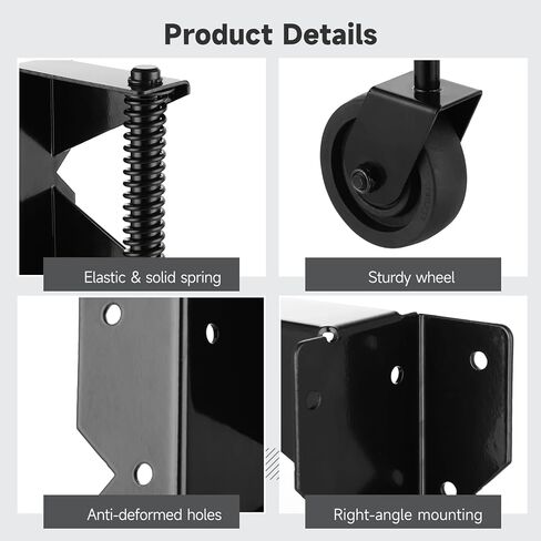 عجلة بوابة محملة بنابض، عجلة باب شديدة التحمل مع زنبرك قابل للتعديل، عجلة باب للبوابة الخشبية سياج PVC، عجلة عجلة البوابة مع لوحة تثبيت عالمية 360 درجة لسياج ساحة البوابة المعدنية in Kuwait