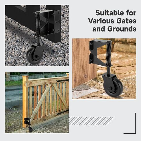 عجلة بوابة محملة بنابض، عجلة باب شديدة التحمل مع زنبرك قابل للتعديل، عجلة باب للبوابة الخشبية سياج PVC، عجلة عجلة البوابة مع لوحة تثبيت عالمية 360 درجة لسياج ساحة البوابة المعدنية in Kuwait