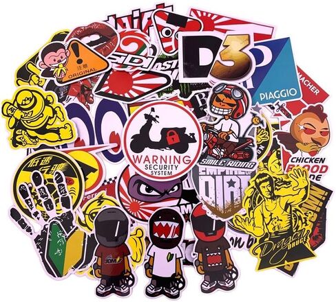 حزمة ملصقات سيارات السباق [80 قطعة] ملصقات كمبيوتر محمول مقاومة للماء JDM، ملصقات قنابل ملصقات رائعة لتزيين الدراجات النارية والسيارات والطرق الوعرة in Kuwait