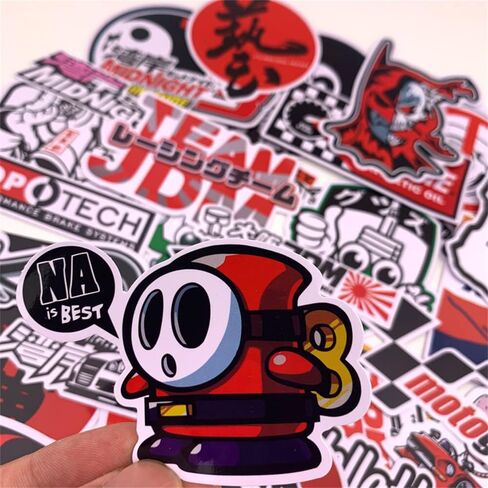 حزمة ملصقات سيارات السباق [80 قطعة] ملصقات كمبيوتر محمول مقاومة للماء JDM، ملصقات قنابل ملصقات رائعة لتزيين الدراجات النارية والسيارات والطرق الوعرة in Kuwait