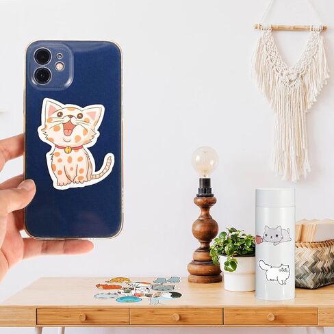 100 قطعة من ملصقات الكمبيوتر المحمول اللطيفة على شكل قطة مضادة للماء من الفينيل Kawaii لزجاجات المياه ملصقات كرتونية على شكل قطة لتزيين الكمبيوتر المحمول وأمتعة التزلج وحقيبة الهاتف والدراجة in Saudi Arabia