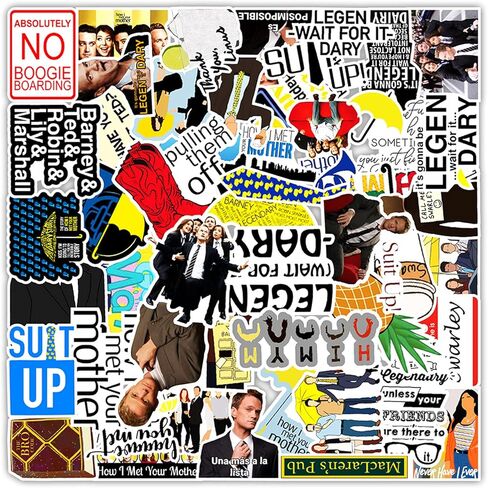 مجموعة ملصقات How I Met Your Mother، 50 قطعة، ملصقات مقاومة للماء من الفينيل للتلفزيون الأمريكي لزجاجة المياه، الكمبيوتر المحمول، الكمبيوتر الشخصي، الحقيبة، السيارة، الكمبيوتر المحمول، لوح التزلج، المجلة، المخطط، المراهقين، الفتيات (كيف قابلت أمك) in Kuwait