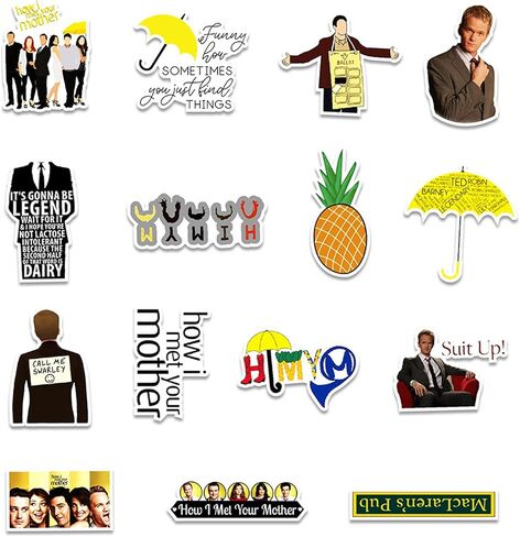 مجموعة ملصقات How I Met Your Mother، 50 قطعة، ملصقات مقاومة للماء من الفينيل للتلفزيون الأمريكي لزجاجة المياه، الكمبيوتر المحمول، الكمبيوتر الشخصي، الحقيبة، السيارة، الكمبيوتر المحمول، لوح التزلج، المجلة، المخطط، المراهقين، الفتيات (كيف قابلت أمك) in Kuwait