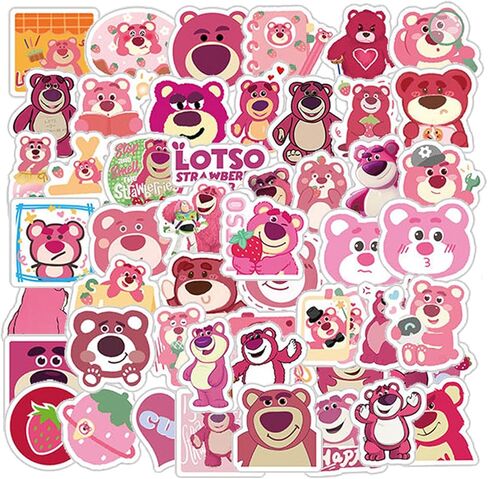 50 قطعة من ملصقات الرسوم المتحركة اللطيفة Lotso Lots-o'-Huggin' Bear للهدايا، أجهزة الكمبيوتر المحمولة، كتب الهاتف، السيارات والدراجات النارية وألواح التزلج والدراجات وحقائب التزلج وأكواب الأمتعة وما إلى ذلك DMLD in Saudi Arabia