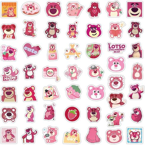 50 قطعة من ملصقات الرسوم المتحركة اللطيفة Lotso Lots-o'-Huggin' Bear للهدايا، أجهزة الكمبيوتر المحمولة، كتب الهاتف، السيارات والدراجات النارية وألواح التزلج والدراجات وحقائب التزلج وأكواب الأمتعة وما إلى ذلك DMLD in Saudi Arabia
