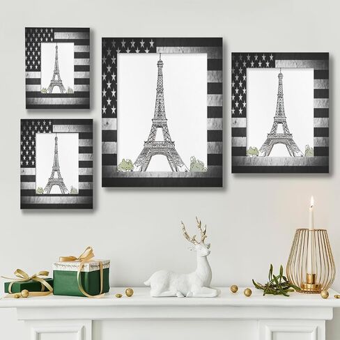 أبيض أسود العلم الأمريكي 4x6 إطار الصورة، الخشب الصلب 4x6 إطار الصورة يناسب الصور 4x6 بوصة، إطارات الصور لعرض جدار الطاولة ديكور المنزل in Saudi Arabia