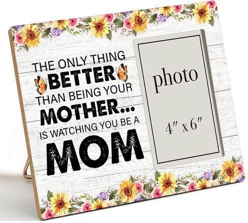 إطار صورة ابنة هدية من الأم، هدية للأم، ريفي الشيء الوحيد الأفضل من أن تكون والدتك تشاهدك وأنت أم، إطار صورة خشبي، مثبت على الحائط وسطح الطاولة - صورة مقاس 4 × 6 بوصات in Kuwait
