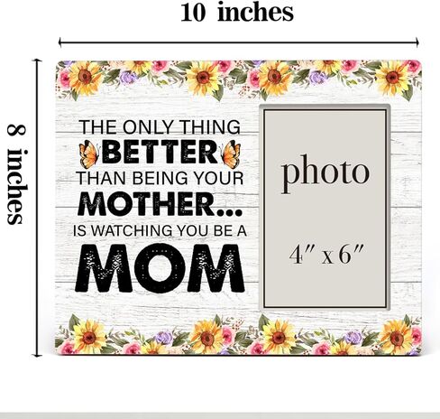 إطار صورة ابنة هدية من الأم، هدية للأم، ريفي الشيء الوحيد الأفضل من أن تكون والدتك تشاهدك وأنت أم، إطار صورة خشبي، مثبت على الحائط وسطح الطاولة - صورة مقاس 4 × 6 بوصات in Kuwait