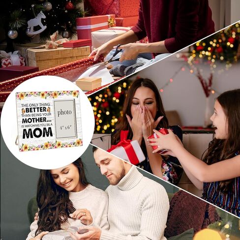 إطار صورة ابنة هدية من الأم، هدية للأم، ريفي الشيء الوحيد الأفضل من أن تكون والدتك تشاهدك وأنت أم، إطار صورة خشبي، مثبت على الحائط وسطح الطاولة - صورة مقاس 4 × 6 بوصات in Kuwait