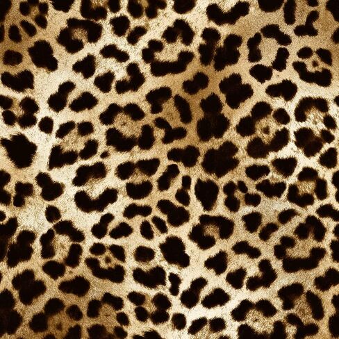 Texco Inc بولي سباندكس ليوبارد/نسيج شبكي قوي على شكل حيوان/مطبوعات متماسكة قابلة للتمدد في 4 اتجاهات، ملابس رياضية، قماش DIY، أسود ذهبي بني 1 ياردة in Kuwait