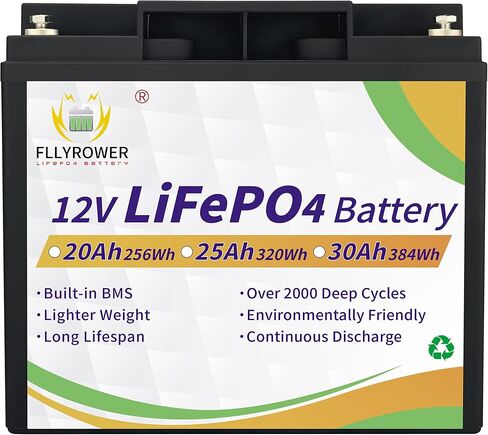 12V 100Ah LiFePO4 Lithium Battery, Over 8000+ Rechargeable Deep Cycle, Grade A Battery Cells with Built-in Upgraded BMS, Applied for Solar, Marine, Boat, RV, Trolling Motor, Camping in Saudi Arabia