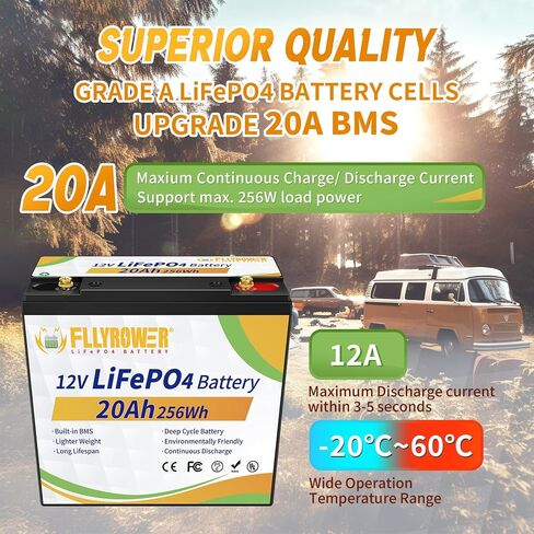 12V 100Ah LiFePO4 Lithium Battery, Over 8000+ Rechargeable Deep Cycle, Grade A Battery Cells with Built-in Upgraded BMS, Applied for Solar, Marine, Boat, RV, Trolling Motor, Camping in Saudi Arabia