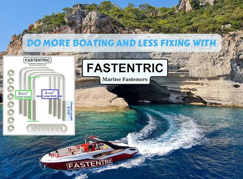 صنع في الولايات المتحدة الأمريكية (4) 304 مسامير مربعة من الفولاذ المقاوم للصدأ على شكل حرف U بقطر 1/2 بوصة × عرض داخلي 3-1/16 بوصة × ارتفاع داخلي 5-5/16 بوصة مع صواميل وغسالات قفل SS للقوارب ومقطورات المرافق التي تناسب Dn أكثر من 3 بوصات معدنية in Kuwait