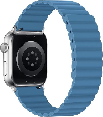 Tasikar Silicone Bands Compatible with Apple Watch Band 49mm 45mm 44mm 42mm 41mm 40mm 38mm, Adjustable Strap with Strong Magnetic Closure Designed for Apple Watch Ultra Series 9 8 7 6 5 4 3 2 1 SE in Kuwait