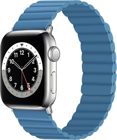 Tasikar Silicone Bands Compatible with Apple Watch Band 49mm 45mm 44mm 42mm 41mm 40mm 38mm, Adjustable Strap with Strong Magnetic Closure Designed for Apple Watch Ultra Series 9 8 7 6 5 4 3 2 1 SE in Kuwait